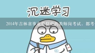 2014年吉林省事业单位中的教师岗考试，都考什么啊？就考教育学、心理学吗？