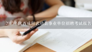 2013年陕西咸阳武功县事业单位招聘考试报名条件有哪些?