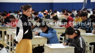 2013年云南省文山事业单位招聘考试 什么时候开始报名