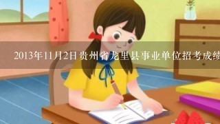 2013年11月2日贵州省龙里县事业单位招考成绩可以查