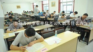 2017贵州开阳事业单位考试大概考什么内容？