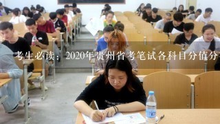 考生必读：2020年贵州省考笔试各科目分值分布与占比