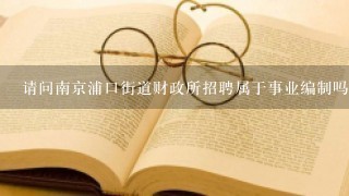 请问南京浦口街道财政所招聘属于事业编制吗？工资待遇怎么样？