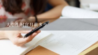 大学生村官月薪多少