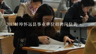 2015蚌埠怀远县事业单位招聘岗位表