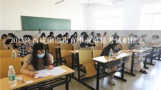 2013陕西咸阳市市直事业单位考试职位表