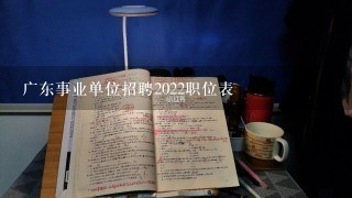 广东事业单位招聘2022职位表