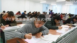 2011年凯里事业单位面试成绩