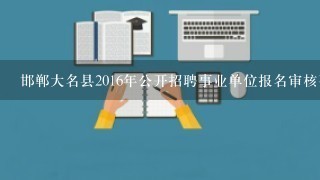 邯郸大名县2016年公开招聘事业单位报名审核要求？