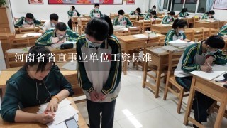 河南省省直事业单位工资标准