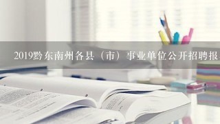 2019黔东南州各县（市）事业单位公开招聘报名有什么