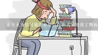 谁有无为县其他事业单位在职人员绩效工资标准表