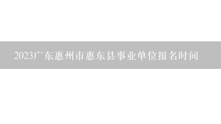 2023广东惠州市惠东县事业单位报名时间