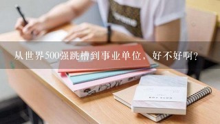 从世界500强跳槽到事业单位，好不好啊？