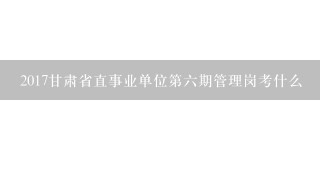 2017甘肃省直事业单位第六期管理岗考什么