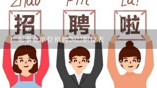 广东事业单位招聘2022职位表