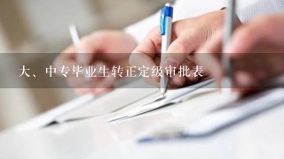 大、中专毕业生转正定级审批表