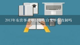 2013年东营事业单位自收自支单位改制吗