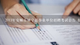 2013年安顺市镇宁县事业单位招聘考试公告 报名地址 职位表下载？