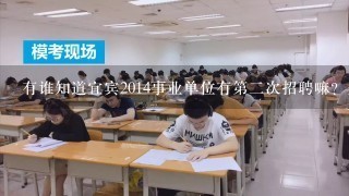 有谁知道宜宾2014事业单位有第2次招聘嘛？是什么时候出公告？？？